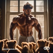 Teddy, Rugby, Stripes. Part 2. Men in long rugby socks with teddy bears. Rendered in Stable Diffusion with SDXL.