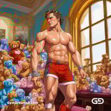 Teddy, Rugby, Stripes. Part 3. Men in long rugby socks with teddy bears. Rendered in Stable Diffusion with SDXL.