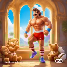 Teddy, Rugby, Stripes. Part 3. Men in long rugby socks with teddy bears. Rendered in Stable Diffusion with SDXL.