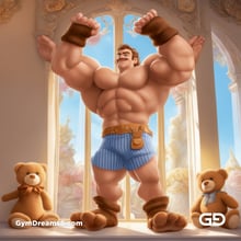 Teddy, Rugby, Stripes. Part 3. Men in long rugby socks with teddy bears. Rendered in Stable Diffusion with SDXL.