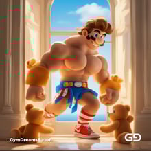 Teddy, Rugby, Stripes. Part 3. Men in long rugby socks with teddy bears. Rendered in Stable Diffusion with SDXL.