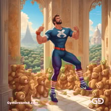 Teddy, Rugby, Stripes. Part 3. Men in long rugby socks with teddy bears. Rendered in Stable Diffusion with SDXL.