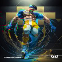 Jock. Ink and Masculinity. Fusion of Abstract Expressionist Paint, Cubist Composition, Typography, and Male Figures, with Stable Diffusion and Airfuck’s Wild Mix.