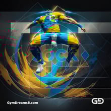 Jock. Ink and Masculinity. Fusion of Abstract Expressionist Paint, Cubist Composition, Typography, and Male Figures, with Stable Diffusion and Airfuck’s Wild Mix.