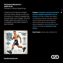 Mechanical Blueprint 3, Prelude 3 to Vibrant Beginnings. Stable Diffusion, Vibrant Horizon Turbo XL.