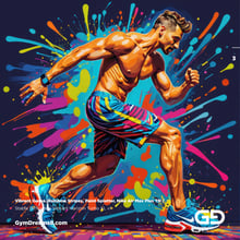 Vibrant Dance. Rainbow Stripes, Paint Splatter, Nike Air Max Plus TN. Stable Diffusion with Vibrant Horizon Turbo XL.