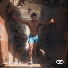 Vitruvian Man. After the Vitruvian Man c.1490 by Leonardo da Vinci. Rendered with Stable