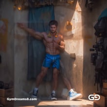 Vitruvian Man. After the Vitruvian Man c.1490 by Leonardo da Vinci. Rendered with Stable