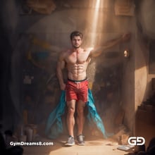 Vitruvian Man. After the Vitruvian Man c.1490 by Leonardo da Vinci. Rendered with Stable